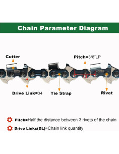 Cadena de sierra de 20 cm para Black & Decker y Troy-Bilt 2