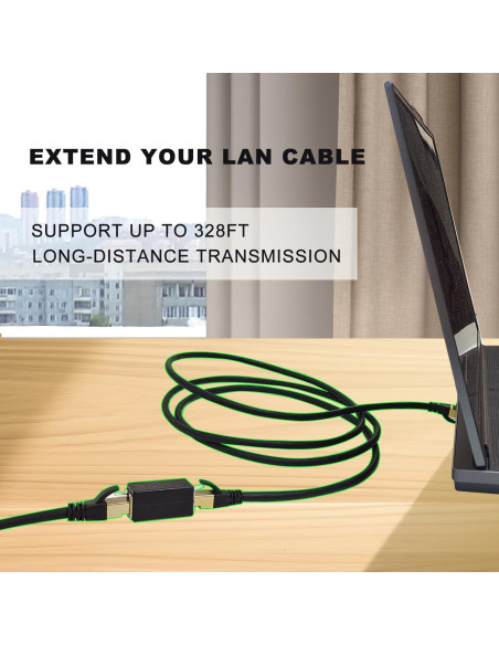 Paquete de 3 Acopladores Ethernet ZY RJ45 Hembrado 1 Gbps