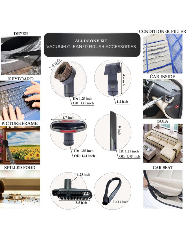 Kit de Adaptadores de Aspiradora VACEXT para Shark y Shop Vac