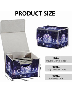 Caja de Cartas Magnética RMJKXQZG Lunas y Estrellas 200+ Cartas 2