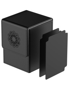 Caja de Deck MIXPOET para cartas MTG - Negro, 2 divisores 2