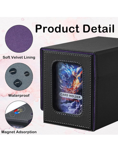 Caja de Deck FOTEEMO para 250+ Cartas MTG Negra y Púrpura