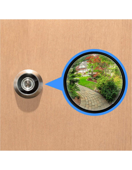 Visor de Puerta Nuk3y 220 Grados Níquel Satinado 1 Paquete