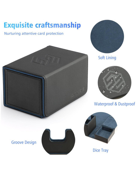 Caja de Barajas SANZIE con Bandeja de Dados para MTG