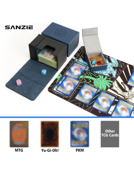 Caja de Barajas SANZIE con Bandeja de Dados para MTG