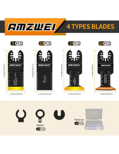 Juego de 50 Cuchillas Oscilantes AMZWEI para Metal y Madera 2
