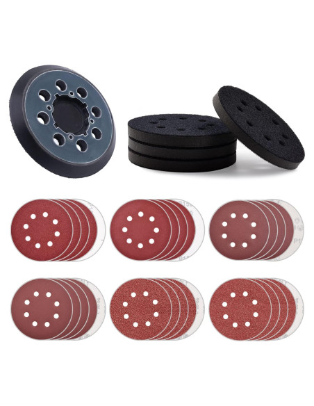 Pad de Reemplazo DeWalt 5" con Discos de Lijado 100-400