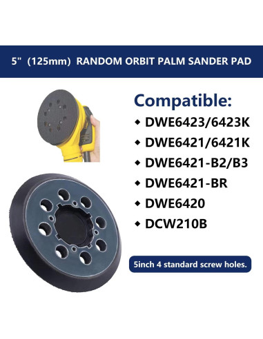 Pad de Reemplazo DeWalt 5" con Discos de Lijado 100-400