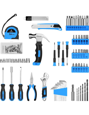 DEKOPRO Taladro Inalámbrico 8V Azul + Kit 126 Piezas