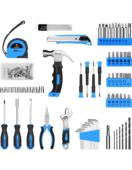 DEKOPRO Taladro Inalámbrico 8V Azul + Kit 126 Piezas