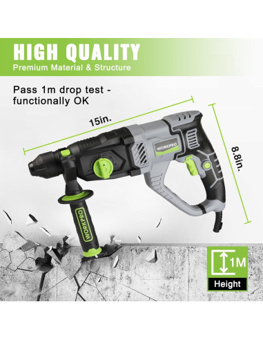 Martillo Perforador WORKPRO 7.5AMP SDS-Plus 3.4kg