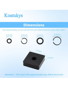 6 Juegos Anillos de Retención Koatukys 3/8" y 1/2" Neumática 2