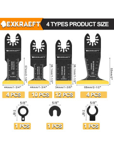 30 Hojas de Sierra Oscilante Titanio EXKRAEFT 3,4-6,8 cm 2