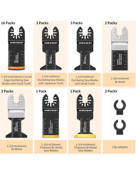 30 Cuchillas Multiherramienta AMZWEI Titanio Universal