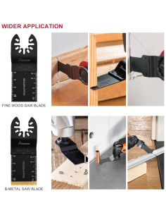 MAZING Kit 58 Cuchillas Oscilantes Multi Herramienta 2