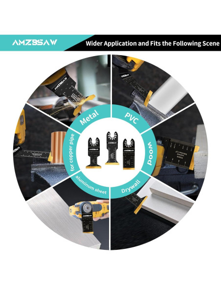 5 Piezas Cuchillas Oscilantes Titanio AMZBSAW para Metal