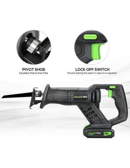 Sierra Recíproca Inalámbrica GALAX PRO 20V 3000RPM 2.31kg