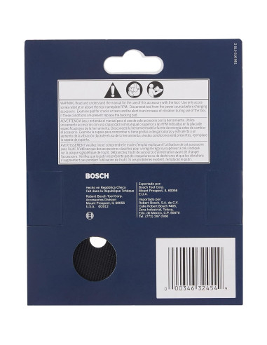 Almohadilla de Respaldo Dura Bosch RS032 12.7 cm 8 Orificios
