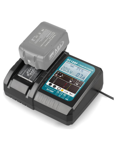 Cargador Rápido Makita DC18RF 14.4V-18V con Pantalla LCD