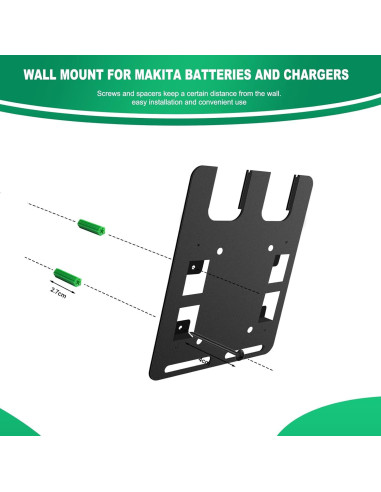 Soporte de Pared Riuog para Baterías y Cargador Makita