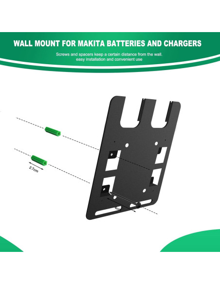 Soporte de Pared Riuog para Baterías y Cargador Makita Soporte de Pared Riuog para Baterías y Cargador Makita