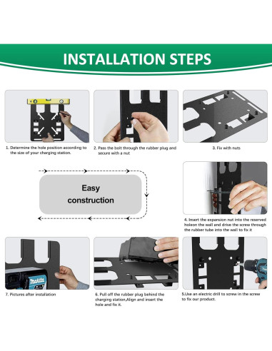 Soporte de Pared Riuog para Baterías y Cargador Makita