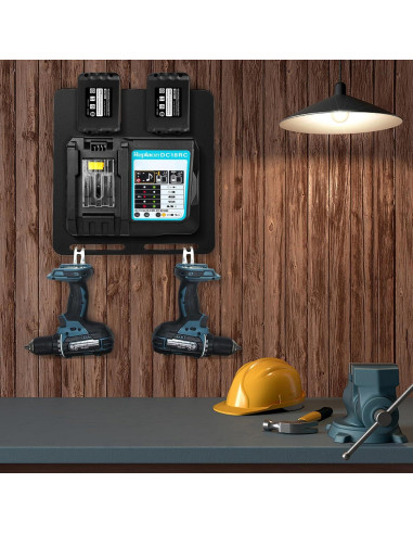 Soporte de Pared Riuog para Baterías y Cargador Makita
