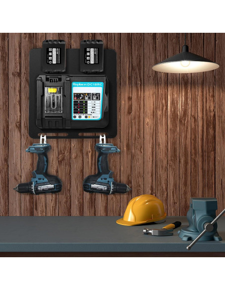 Soporte de Pared Riuog para Baterías y Cargador Makita Soporte de Pared Riuog para Baterías y Cargador Makita