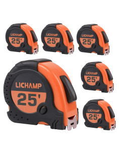 Cinta Métrica Lichamp 7.62 m Paquete de 6 Fácil Lectura