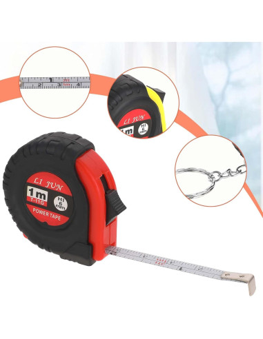 3 Pcs Cinta Métrica Retráctil Trinkrittey 1m Llavero