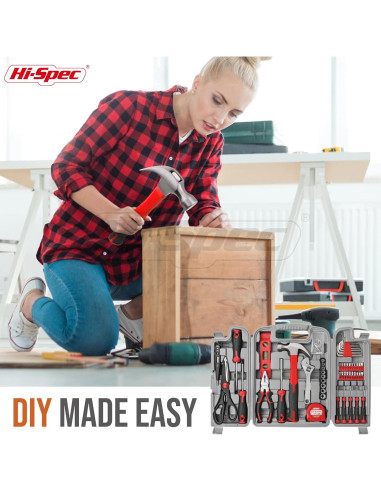 Kit de Herramientas Hi-Spec 54 Piezas - Caja de Almacenamiento