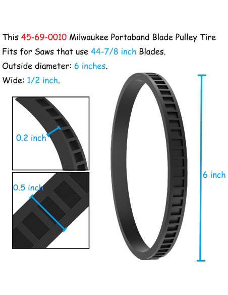 Neumáticos de Polea Milwaukee 45-69-0010 para Sierras