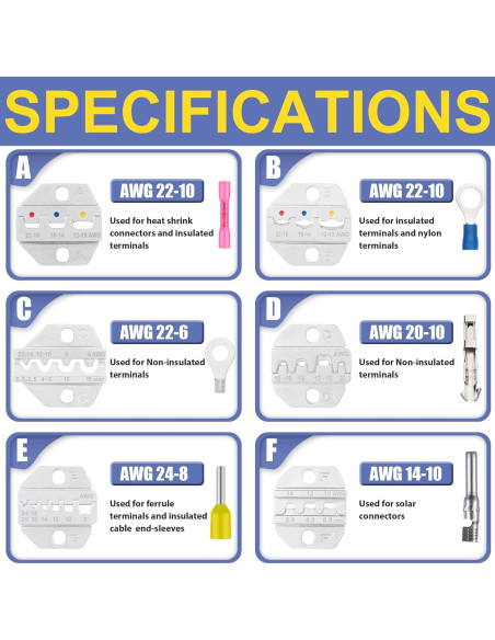 Juego de Herramientas de Crimpado 8PCS Haisstronica - Nylon Aislado