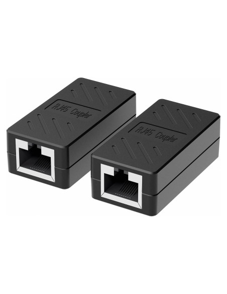Acoplador RJ45 Dingsun Hembra a Hembra Cat7/Cat6/Cat5e 2Pack Negro
