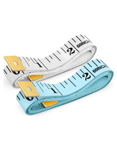 Cinta Métrica iBayam 150 cm Doble Cara 2 Paquete Blanco Azul