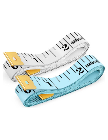 Cinta Métrica iBayam 150 cm Doble Cara 2 Paquete Blanco Azul