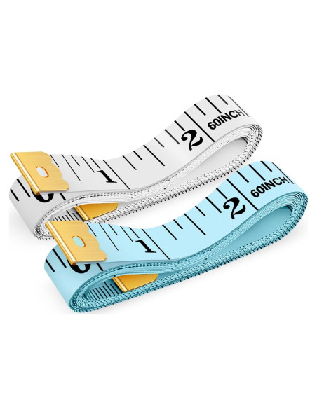 Cinta Métrica iBayam 150 cm Doble Cara 2 Paquete Blanco Azul