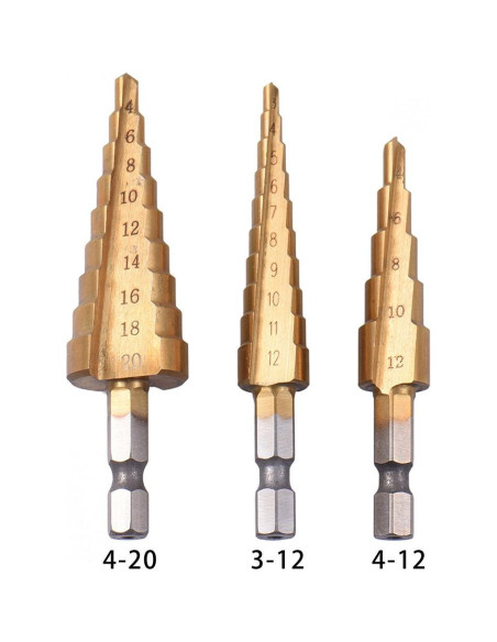 Juego de Brocas Escalonadas Rongon HSS Titanio 3-20mm