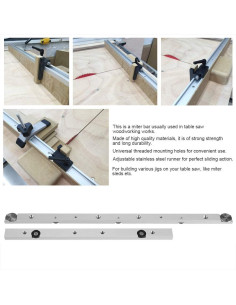 Barra de Inglete Ejoyous 450mm Aluminio Ajustable 2
