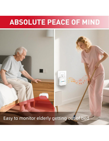 Alarma de Movimiento Inalámbrica CallToU con 2 Sensores y Receptor