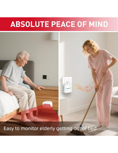 Alarma de Movimiento Inalámbrica CallToU con 2 Sensores y Receptor