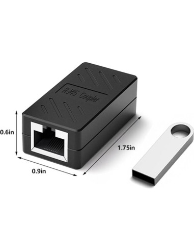 Acoplador RJ45 Dingsun Hembra a Hembra Cat7/Cat6/Cat5e 2Pack Negro