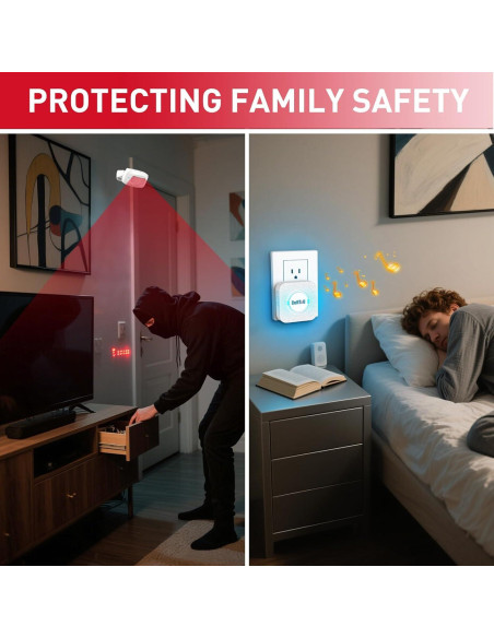 Alarma de Movimiento Inalámbrica CallToU con 2 Sensores y Receptor