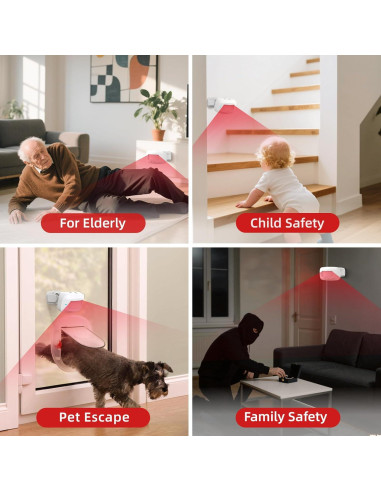 Alarma de Movimiento Inalámbrica CallToU con 2 Sensores y Receptor