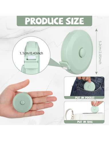 Cinta Métrica 100 Pcs Kigeli 1.5m Retráctil Flexible