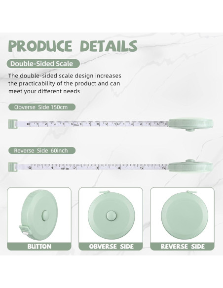 Cinta Métrica 100 Pcs Kigeli 1.5m Retráctil Flexible