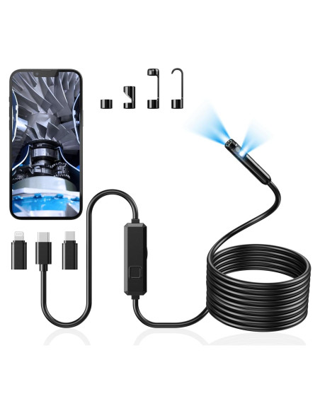 Cámara Endoscópica Acoath 1920P HD 5m Doble Lente IP67