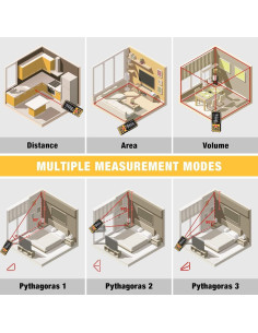 Medidor Láser DEGLASERS 99.97m Pantalla Doble Ángulo 2