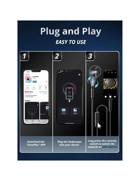 Cámara Endoscópica Acoath 1920P HD 5m Doble Lente IP67