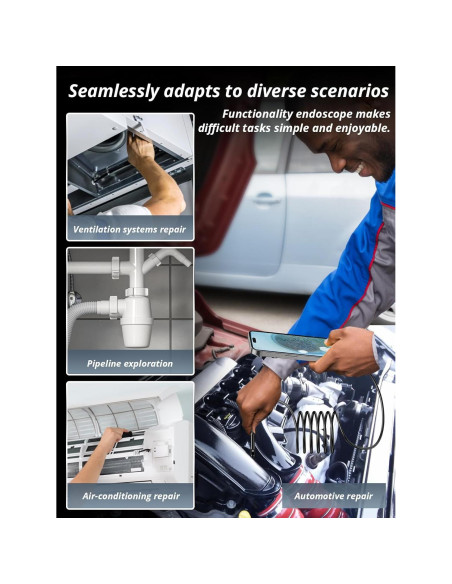 Cámara Endoscópica Acoath 1920P HD 5m Doble Lente IP67